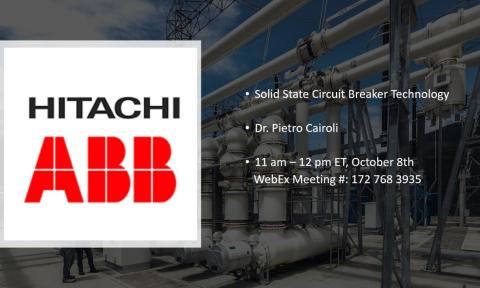 Graphic for Dr. Pietro Cairoli's talk on solid state circuit breaker technology.