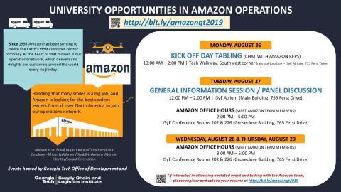 Georgia Tech / Amazon Partnership Events Aug 26-29, 2019