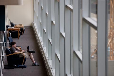 Student on Laptop at Library