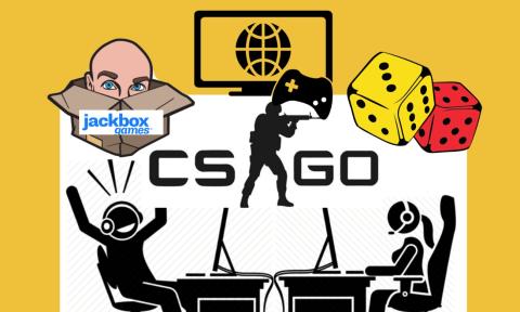 Collage of virtual game logos.