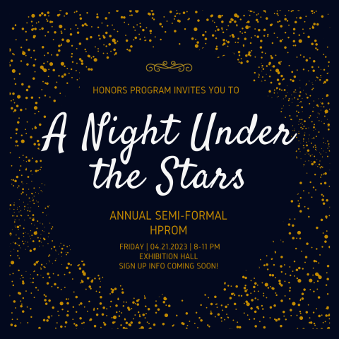 Flyer for the Honors Program 2023 Prom