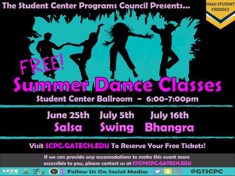 black background with four silhouettes dancers