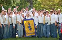 Glee club with church pastor