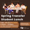 A flyer for the Honors Program New Transfer Student Lunch on January 23rd, 2024.