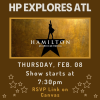 A flyer for the Honors Program trip to see Hamilton the musical at the Fox Theatre on February 8th, 2024. 
